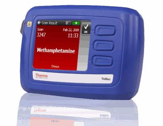 Thermo Scientific TruNarc showing Methamphetamine