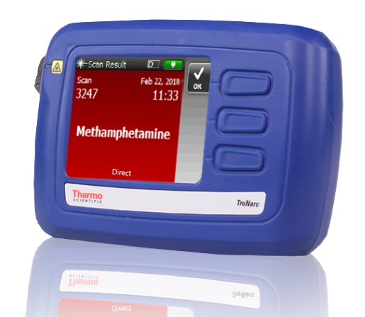Warsash supports the region at CLIA 2024 ! (Australasian Clandestine Laboratory Investigators Association) 6 Thermo Scientific TruNarc showing methamphetamine